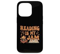 Reading Is My Jam Book Lover Groovy Music Notes Retro Custodia per iPhone 13 Pro