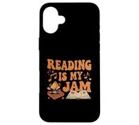 Reading Is My Jam Book Lover Groovy Music Notes Retro Custodia per iPhone 16 Plus
