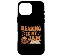Reading Is My Jam Book Lover Groovy Music Notes Retro Custodia per iPhone 16 Pro Max