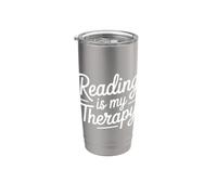 Reading Is My Therapy Bicchiere termico in acciaio inox doppia parete