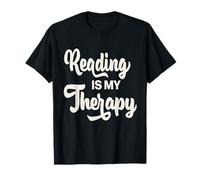 Reading Is My Therapy Book Lover Bookworm Reader Maglietta