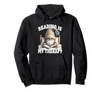 Reading Is My Therapy Funny Dad Teacher GNOME for Book Lover Felpa con Cappuccio