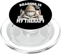 Reading Is My Therapy Funny Dad Teacher Gnome For Book Lover PopSockets PopGrip per MagSafe