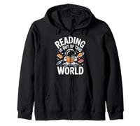 Reading Is Out of This World - Astronaut Book Humor Felpa con Cappuccio
