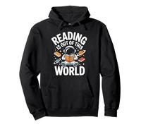 Reading Is Out of This World - Astronaut Book Humor Felpa con Cappuccio