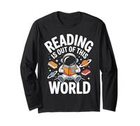 Reading Is Out of This World - Astronaut Book Humor Maglia a Manica