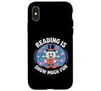 Reading Is Snow Much Fun Snowflake Book Lovers Tema invernale Custodia per iPhone X/XS