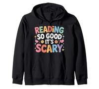 Reading So Good It's Scary Spooky Bookworm Reader |- Felpa con Cappuccio