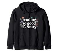 Reading So Good It's Scary Spooky Bookworm Reader |- Felpa con Cappuccio