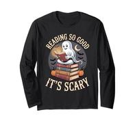 Reading So Good It's Scary Spooky Bookworm Reader - Maglia a Manica