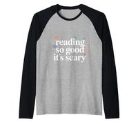 Reading So Good It's Scary Spooky Bookworm Reader |- Maglia con Maniche Raglan