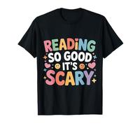Reading So Good It's Scary Spooky Bookworm Reader |- Maglietta