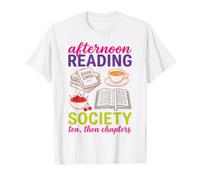 Reading Society Book Lover Afternoon Tea Bookish Reader Maglietta