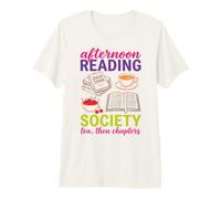 Reading Society Book Lover Afternoon Tea Bookish Reader Maglietta Premium