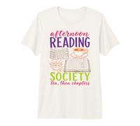 Reading Society Book Lover Afternoon Tea Bookish Reader Maglietta Premium