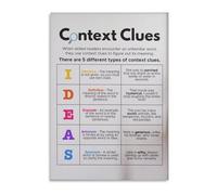 Reading Strategy Context Clues Chart Poster Canvas Print Wall Art for Homeschool Library Study Room Decor(Unframed,08x12inch(20x30cm))