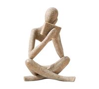Reading Thinker Sculpture - Modern Collectible Figurine | 12cm Small Thinking Man Ornament with Detailed Crafting for Office Desk, Living Room Shelf, Coffee Table, Bathroom, or Housewarming Decor