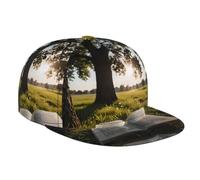 Reading Under a Tree - Berretto da baseball sportivo da viaggio, cappello regolabile a tesa piatta, cappello da sole unisex, nero