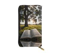 Reading under a tree Portafoglio in pelle stampato, 19,1 x 10,4 cm, porta carte di credito, portafoglio portatile per contanti da viaggio