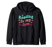 Reading's My Jam Book Groovy Teacher Bookworm Library Reader Felpa con Cappuccio