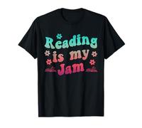 Reading's My Jam Book Groovy Teacher Bookworm Library Reader Maglietta
