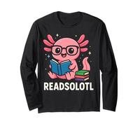 Readsolotl Bizzarro Axolotl Bibliophile Funny Bookworm Maglia a Manica