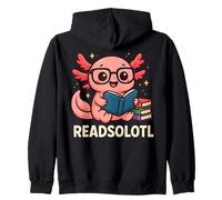 Readsolotl Nerdy Axolotl Letteratura eccentrica Divertente Topo di Biblioteca Felpa con Cappuccio