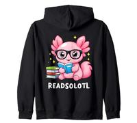 Readsolotl - Simpatico Axolotl per Leggere Libri e Libri Divertenti Felpa con Cappuccio