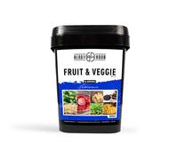 Ready Hour, Miscela di frutta e verdura, Cibo liofilizzato reale non deperibile, Durata di conservazione di 30 anni, Fornitura alimentare portatile di emergenza e avventura, Contenitore resistente