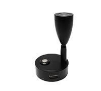 Ready - Lampada a LED da campeggio 12 V, luce lettura con interruttore touch on/off, presa usb 5 2 sulla base, caricatore rapido per caravan, van, camper, barca vela, yacht, universale (Nera