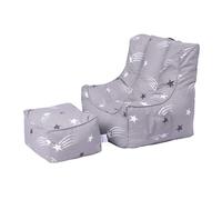 Ready Steady Bed Poltrona a sacco per bambini, con poggiapiedi, poltrona morbida, comoda e sicura per la stanza dei giochi, design ergonomico, mobile comodo per bambini (stelle cadenti)