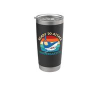 Ready To Attack Kindergarten Shark Funny Back To School Bicchiere termico in acciaio inox doppia parete