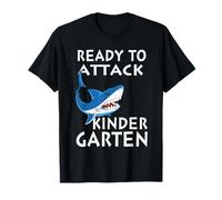 Ready To Attack Kindergarten Shark Funny Back To School Maglietta