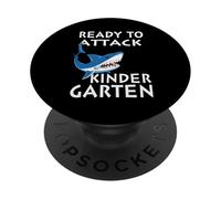 Ready To Attack Kindergarten Shark Funny Back To School PopSockets PopGrip Adesivo