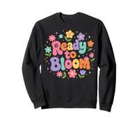 Ready To Bloom Amante della Lettura Floreale Retro Bookworm Felpa