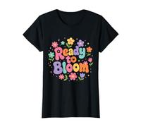 Ready To Bloom Amante della Lettura Floreale Retro Bookworm Maglietta