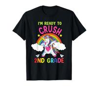 Ready To Crush 2nd Grade Dabbing Unicorn Back To School Maglietta
