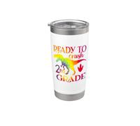 Ready To Crush 2nd Grade Dinosaur Back To School Tie Dye Bicchiere termico in acciaio inox doppia parete
