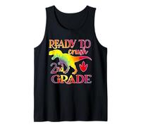 Ready To Crush 2nd Grade Dinosaur Back To School Tie Dye Canotta