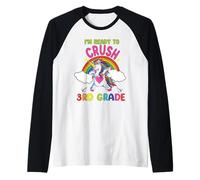 Ready To Crush 3rd Grade Dabbing Unicorn Back To School Maglia con Maniche Raglan