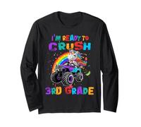 Ready To Crush 3rd Grade Unicorn Monster Truck Back School Maglia a Manica