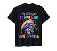 Ready To Crush 3rd Grade Unicorn Monster Truck Back School Maglietta