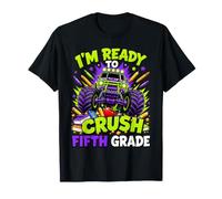 Ready To Crush Fifth Grade Monster Truck Back To School Boy Maglietta
