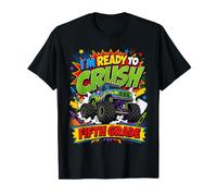 Ready To Crush Fifth Grade Monster Truck Back To School Boy Maglietta