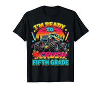 Ready To Crush Fifth Grade Monster Truck Back To School Boy Maglietta