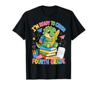 Ready To Crush Fourth Grade Dinosaur Back To School Student Maglietta
