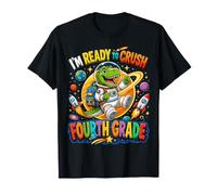 Ready to Crush Fourth Grade First Day of School Dinosaur Maglietta
