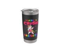 Ready To Crush Kindergarten Dabbing Unicorn Back to School Bicchiere termico in acciaio inox doppia parete