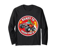 Ready To Crush Pre-K T-rex Dino Monster Truck Scuola Ragazzi Maglia a Manica