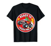 Ready To Crush Pre-K T-rex Dino Monster Truck Scuola Ragazzi Maglietta